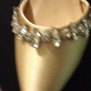 Elegant Gold Heels with Crystal Accents